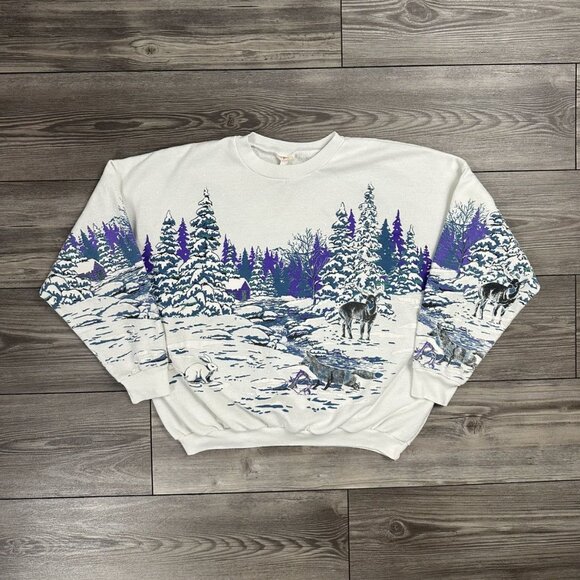 Vintage 90’s Nature Animal All Over Print Crewneck - Picture 1 of 4